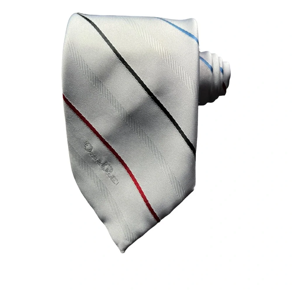 Oscar De La Renta Mens Tie Necktie Multicolor Stripe Tied Woven Classic 57 Inch